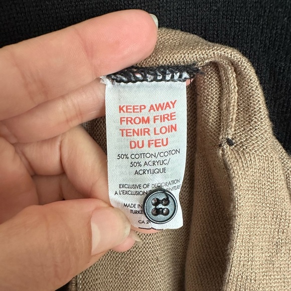 Hatley Color block Stripes Gray/Black/Tan Three Quarter Sleeve Sweater Dress - Picture 6 of 7